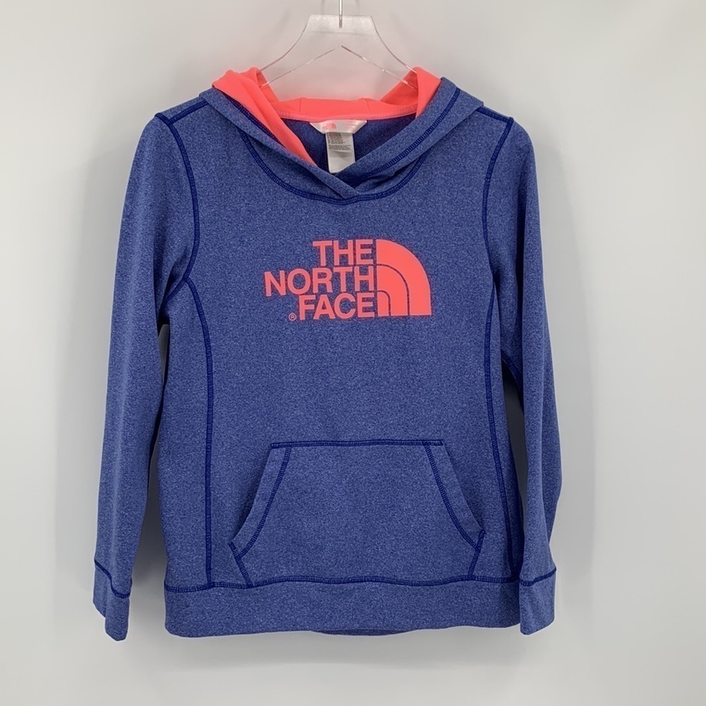 Northface hoodie sweatshirt shirt blue heather pink graphic women Medium